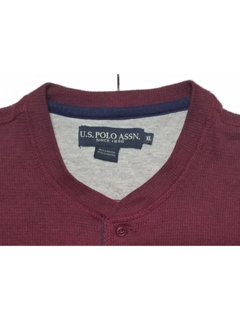 U.S. Polo Assn. Long Sleeve Thermal Henley Button Pullover Sweater Men's XL